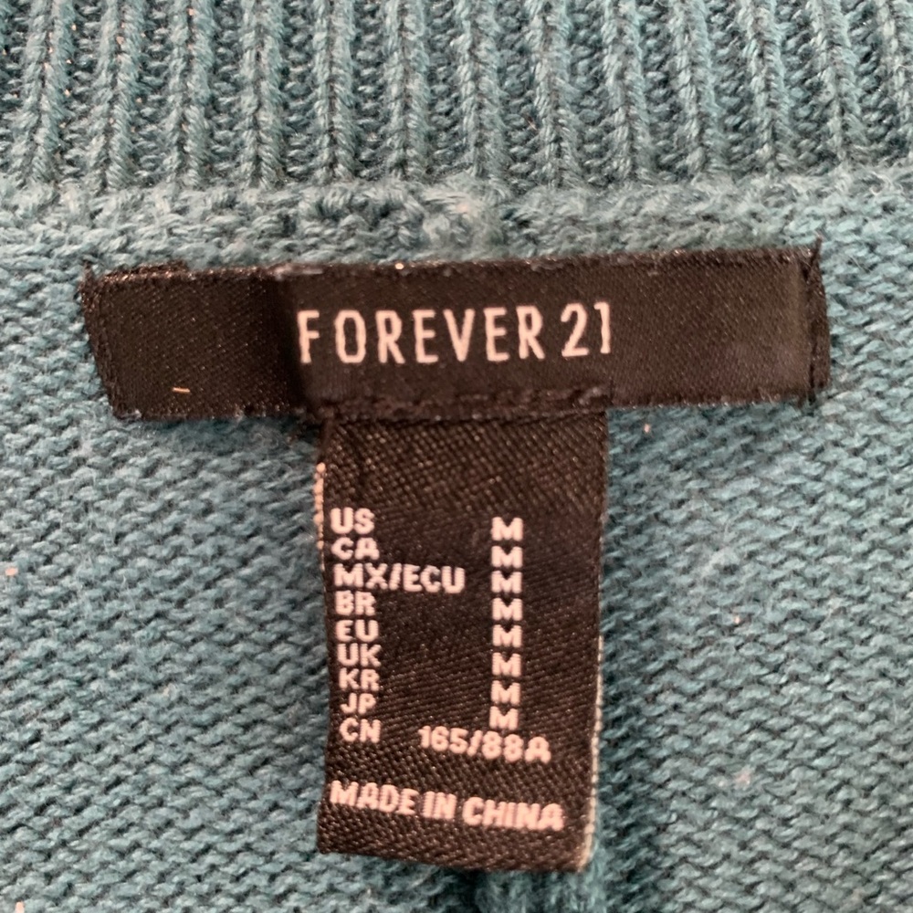 Forever 21 teal cardigan - Picture 3 of 4